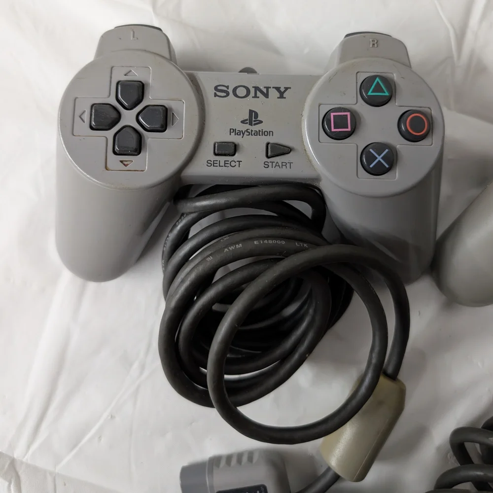 Sony PlayStation PS1 DualShock Wired Controllers in Gray